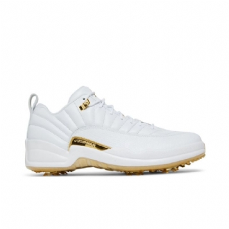 Pánské Boty Air Jordan 12 Low Golf Bílý Zlatý