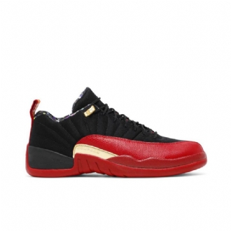 Pánské Boty Air Jordan 12 Retro Low Se Černá Červené Zlatý