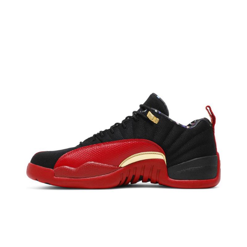 Pánské Boty Air Jordan 12 Retro Low Se Černá Červené Zlatý