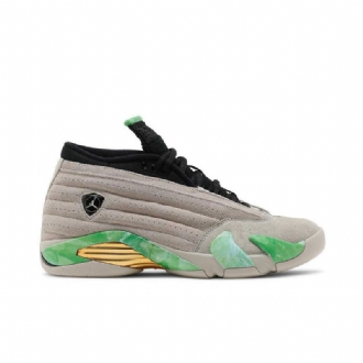 Dámské Boty Air Jordan 14 Aleali May Retro Low Sp Šedá Zelená Černá Zlatý