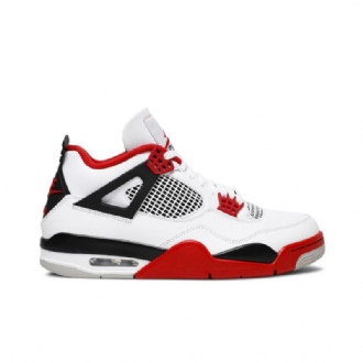 Air Jordan 4 Retro A Bílý Černá Červené Pánské Boty