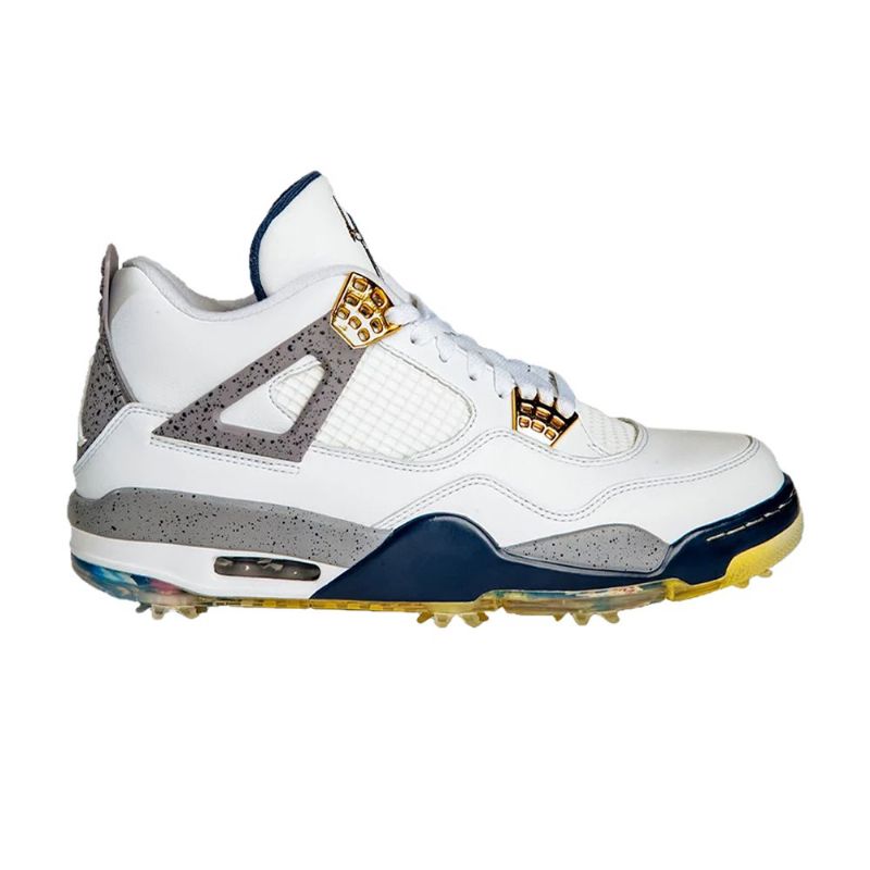 Pánské Boty Air Jordan 4 Eastside Golf Bílý Šedá Modrý Zlatý