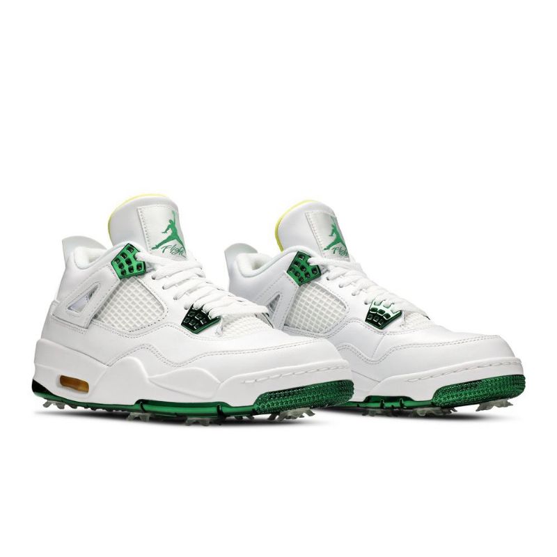 Pánské Boty Air Jordan 4 Golf Bílá Zelená Žlutá