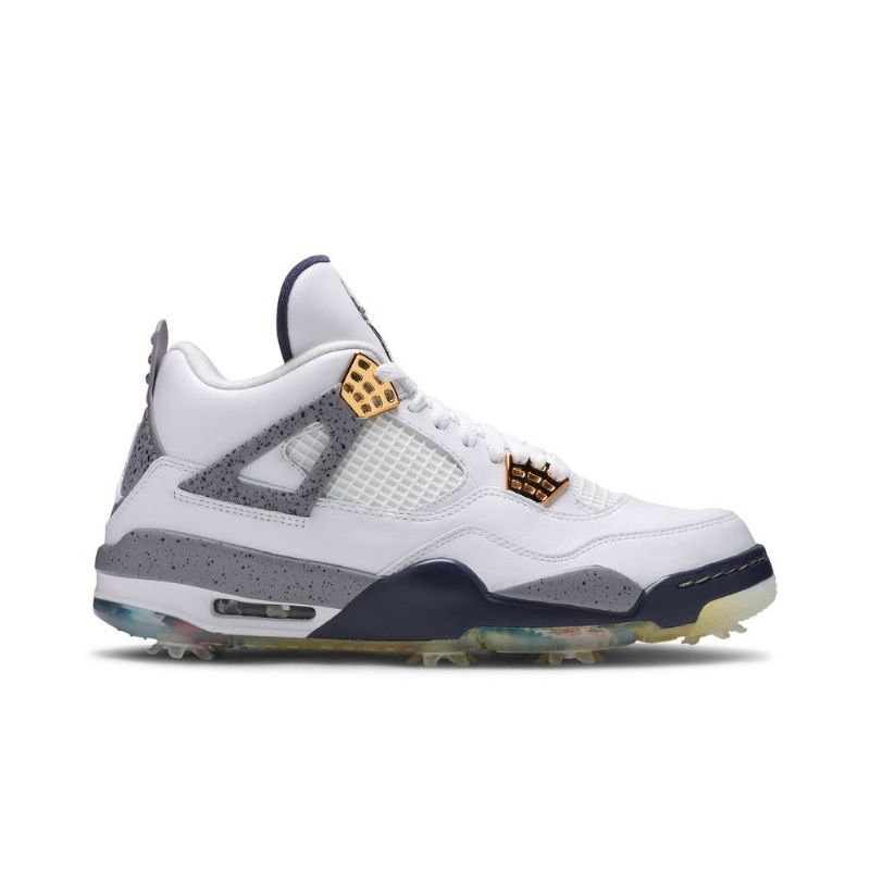 Pánské Boty Air Jordan 4 Golf Bílý Tmavě Modrá Šedá