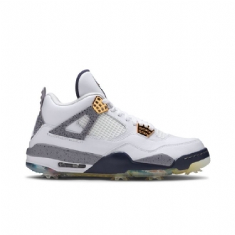 Pánské Boty Air Jordan 4 Golf Bílý Tmavě Modrá Šedá