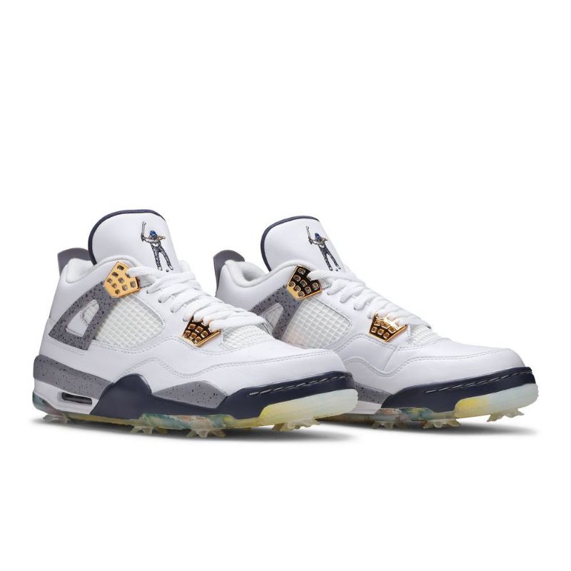 Pánské Boty Air Jordan 4 Golf Bílý Tmavě Modrá Šedá