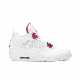 Pánské Boty Air Jordan 4 Retro Bílý Červené Stříbrný