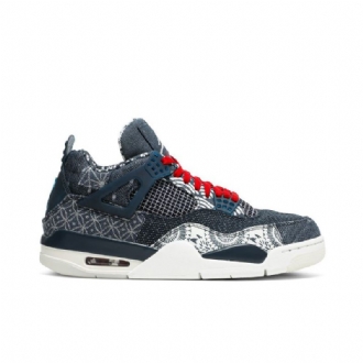 Pánské Boty Air Jordan 4 Retro Se Šedá Tmavě Modrá Bílý Červené