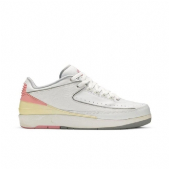Dámské Boty Air Jordan 2 Retro Nízká Bílá Žlutá Růžová