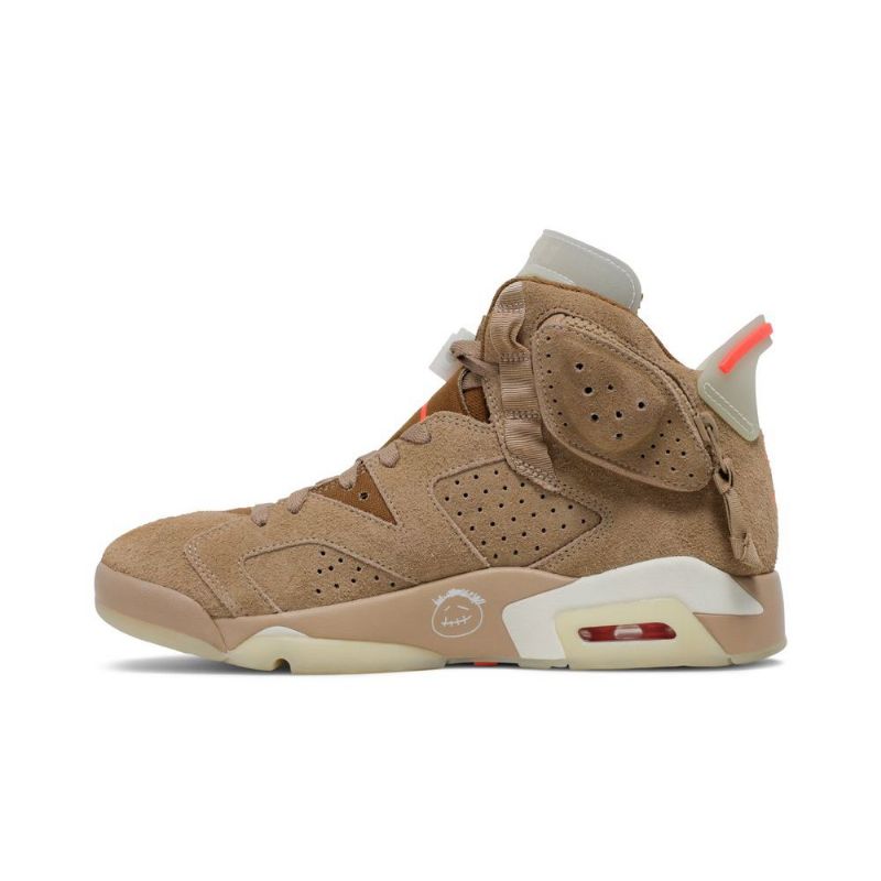 Pánské Boty Air Jordan 6 Travis Scott Retro Khaki Šedé Červené