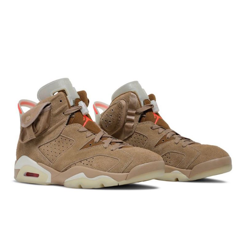 Pánské Boty Air Jordan 6 Travis Scott Retro Khaki Šedé Červené