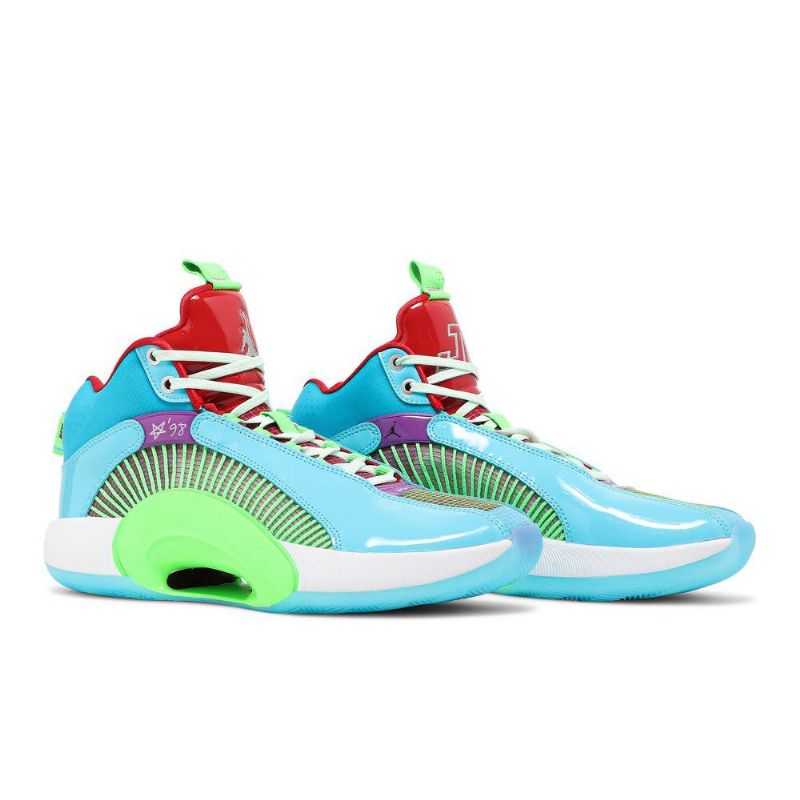 Pánské Boty Air Jordan 35 Jayson Tatum Modrá Zelená Červená Fialová