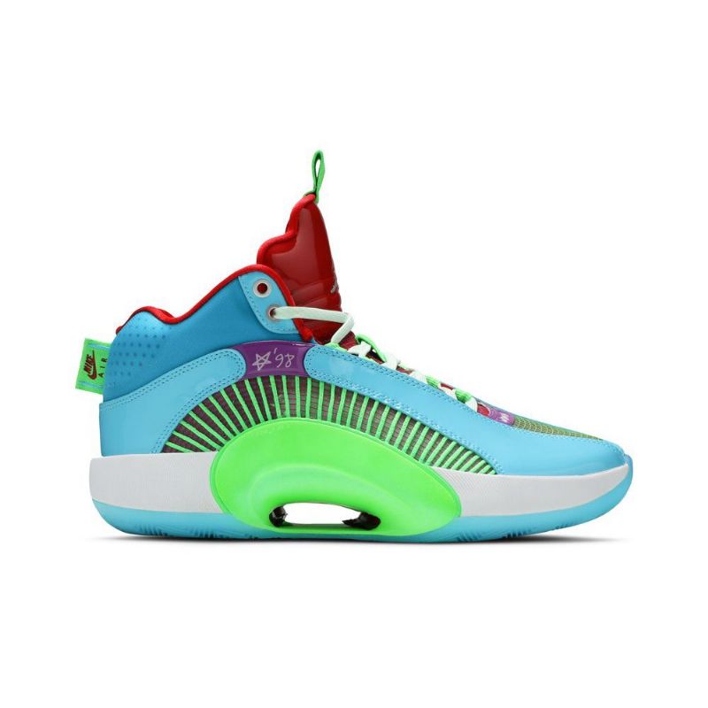 Pánské Boty Air Jordan 35 Jayson Tatum Pf Modrá Zelená Červená Fialová