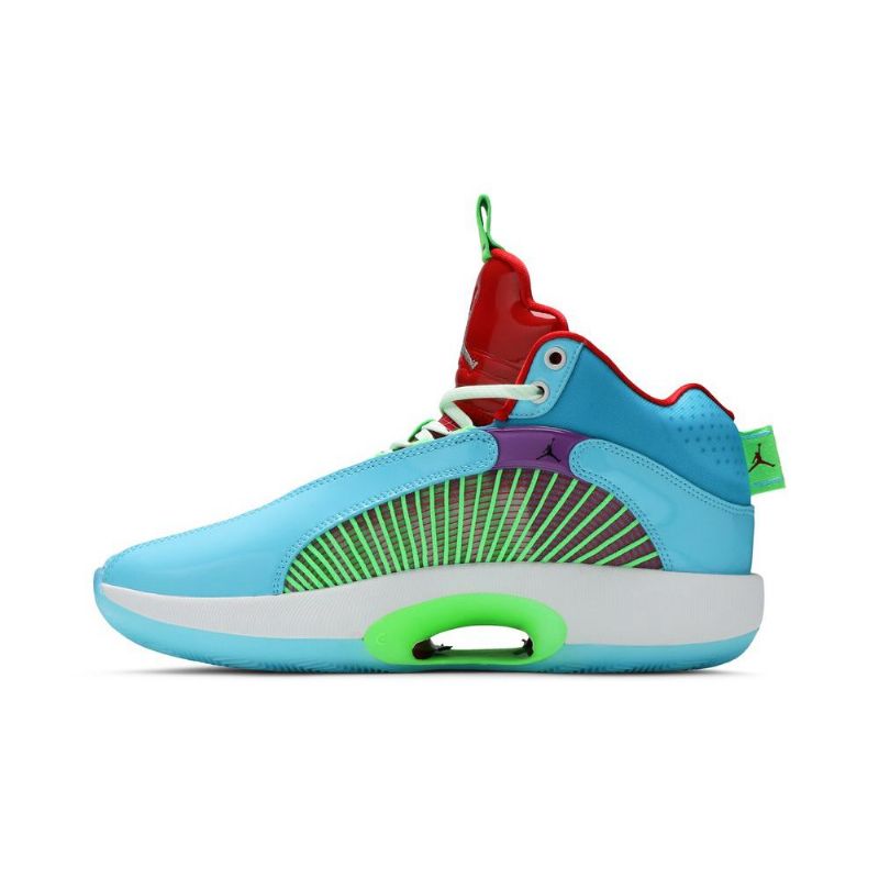 Pánské Boty Air Jordan 35 Jayson Tatum Pf Modrá Zelená Červená Fialová