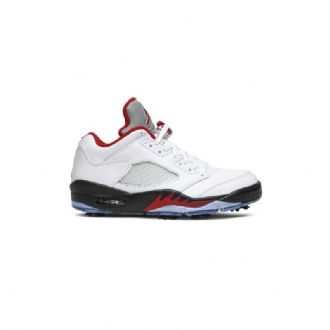 Pánské Boty Air Jordan 5 Low Golf Bílý Černá Červené Stříbrný