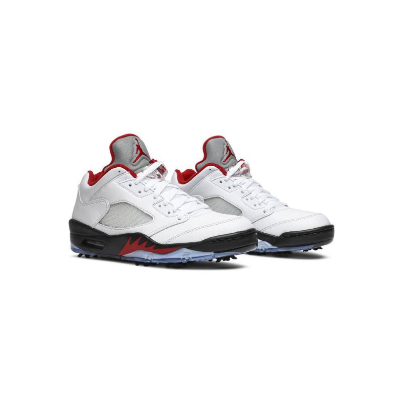 Pánské Boty Air Jordan 5 Low Golf Bílý Černá Červené Stříbrný
