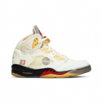 Pánské Boty Air Jordan 5 Off-bílý Sp Bílý Žlutá Stříbrný