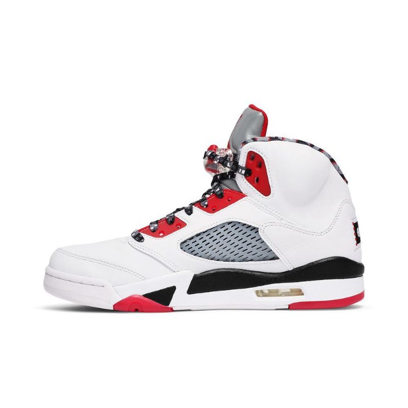Pánské Boty Air Jordan 5 Retro Bílá Červená Černá Stříbrná