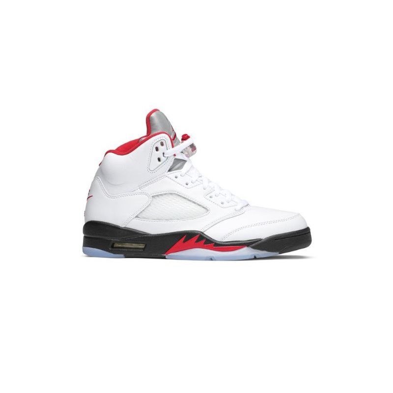 Pánské Boty Air Jordan 5 Retro Bílá Červená Černá Stříbrná