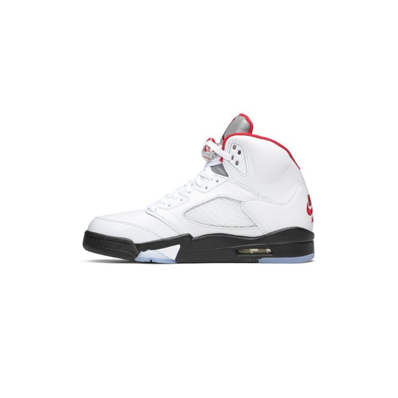 Pánské Boty Air Jordan 5 Retro Bílá Červená Černá Stříbrná