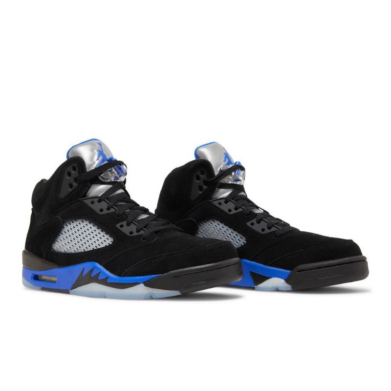 Pánské Boty Air Jordan 5 Retro Černá Modrý Stříbrný