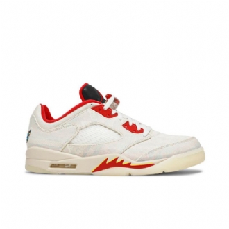Pánské Boty Air Jordan 5 Retro Low Bílý Červené Černá