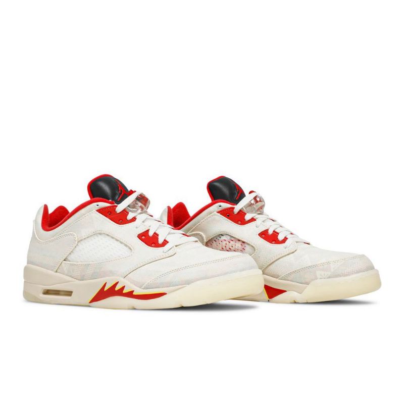 Pánské Boty Air Jordan 5 Retro Low Bílý Červené Černá