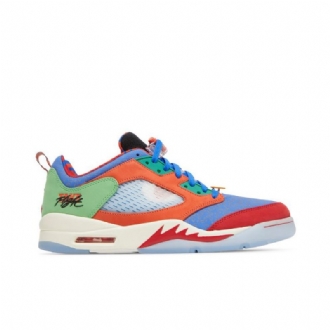 Pánské Boty Air Jordan 5 Retro Nízká Modrá Oranžová Červená Zelená