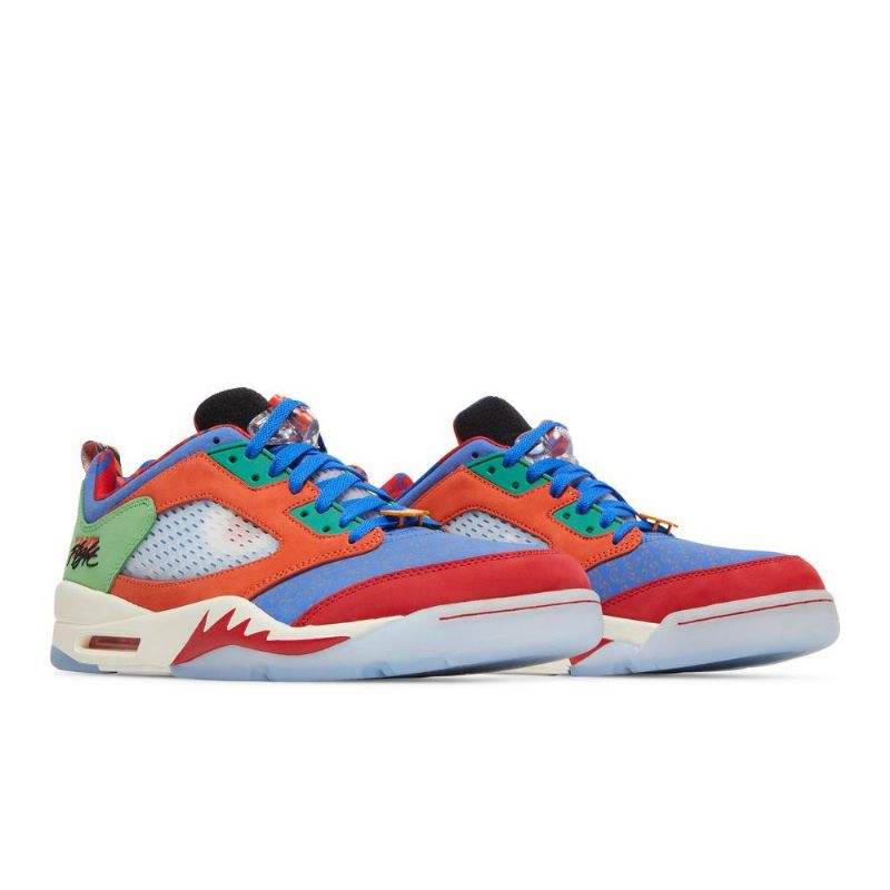 Pánské Boty Air Jordan 5 Retro Nízká Modrá Oranžová Červená Zelená