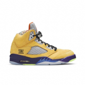 Pánské Boty Air Jordan 5 Retro Se Žlutá Červená Šedá Fialová