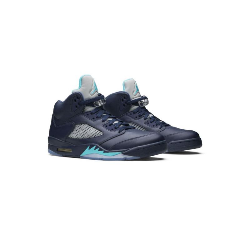 Tyrkysově Šedé Pánské Boty Air Jordan 5 Retro Tmavě Modrá