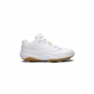Pánské Boty Air Jordan 11 Low Golf Bílý Zlatý