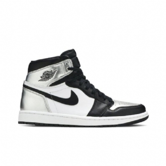 Air Jordan 1 Retro Vysoké A Černé Stříbrné Dámské Boty