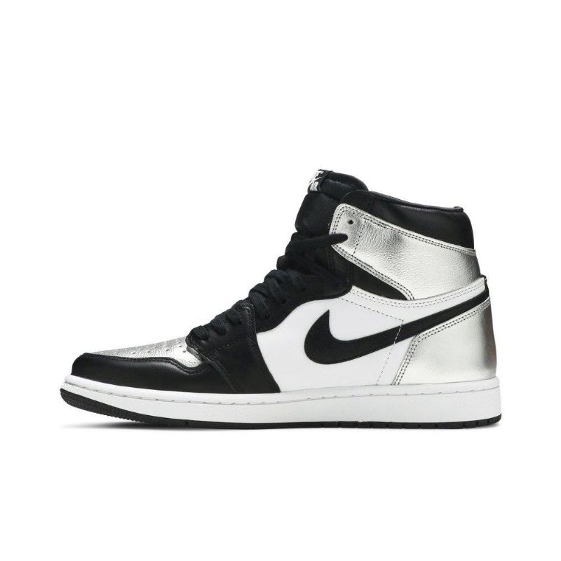 Air Jordan 1 Retro Vysoké A Černé Stříbrné Dámské Boty
