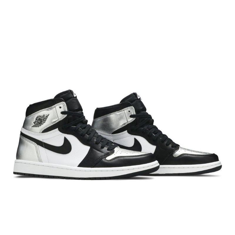 Air Jordan 1 Retro Vysoké A Černé Stříbrné Dámské Boty