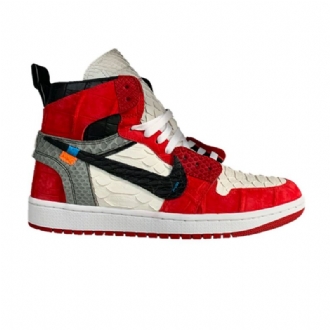 Air Jordan 1 The Shoe Surgeon Off-bílý High Retro Lux Červená Stříbrná Šedá Černá Pánské Boty