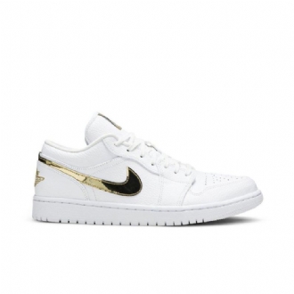 Dámská Obuv Air Jordan 1 Retro Low Bílý Zlatý