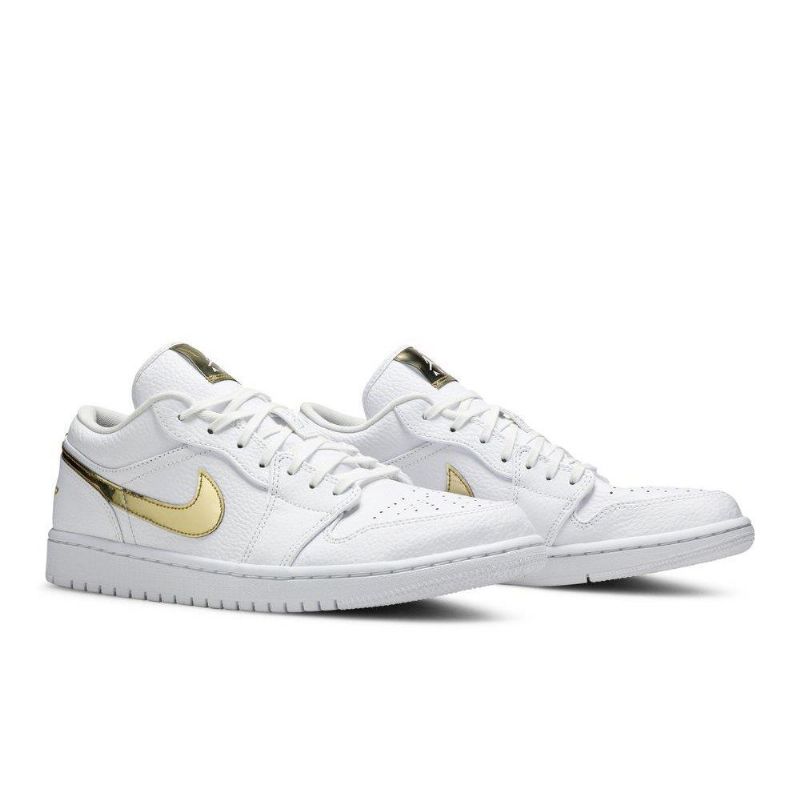 Dámská Obuv Air Jordan 1 Retro Low Bílý Zlatý