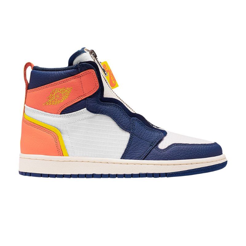 Dámské Boty Air Jordan 1 High Zip Bílá Modrá Oranžová Žlutá