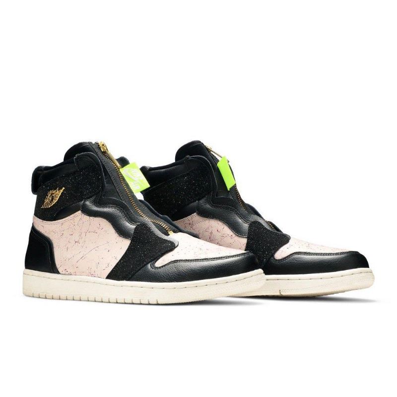 Dámské Boty Air Jordan 1 High Zip Černá Růžová Zlatý