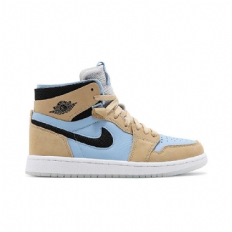 Dámské Boty Air Jordan 1 High Zoom Comfort Vysoká Modrá Hnědá Černá Bílá