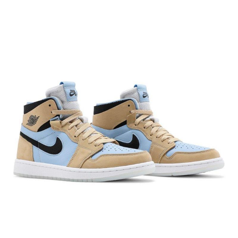 Dámské Boty Air Jordan 1 High Zoom Comfort Vysoká Modrá Hnědá Černá Bílá