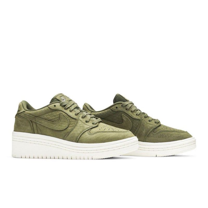 Dámské Boty Air Jordan 1 Low Lifted Olive Zelená Bílý