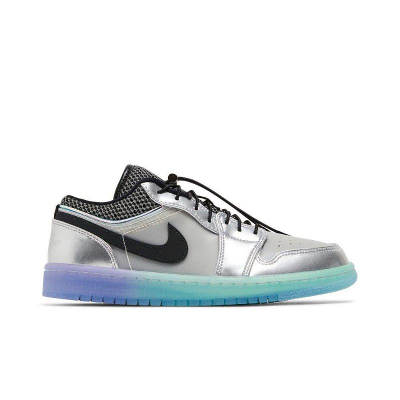 Dámské Boty Air Jordan 1 Low Se Bílý Stříbrný Černá