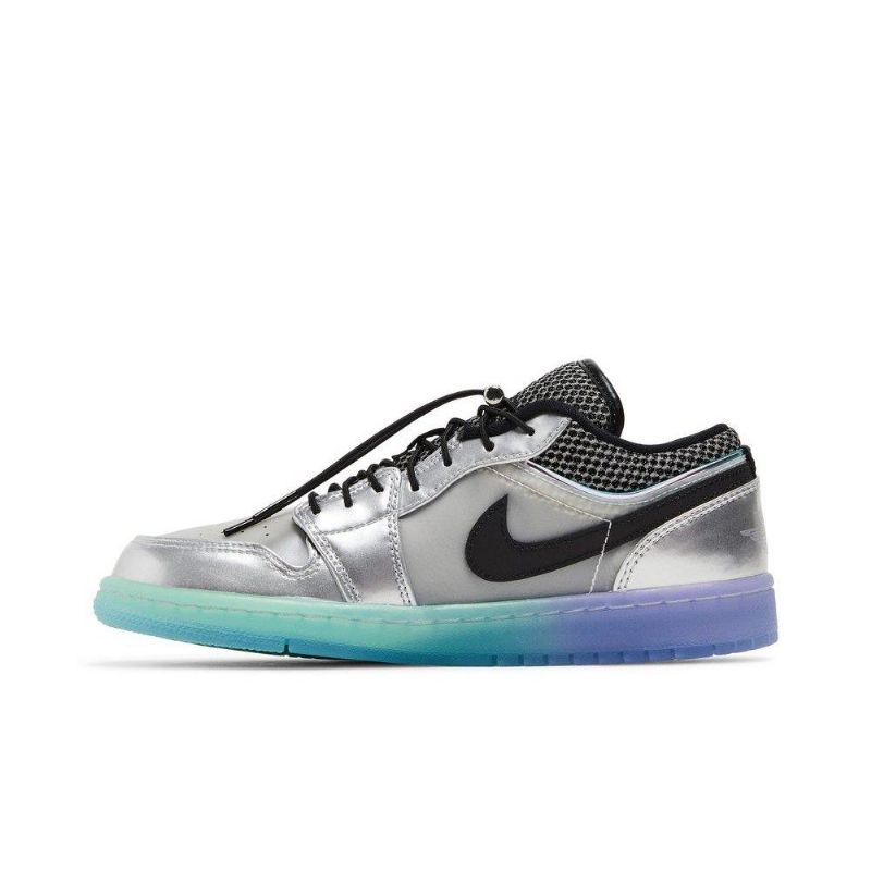 Dámské Boty Air Jordan 1 Low Se Bílý Stříbrný Černá