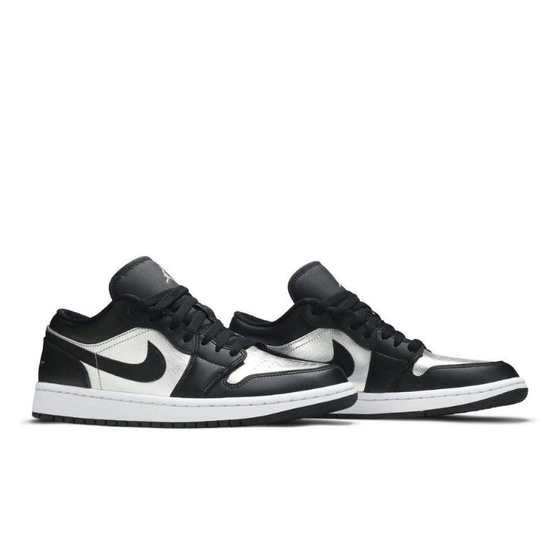 Dámské Boty Air Jordan 1 Low Se Černá Stříbrný Bílý
