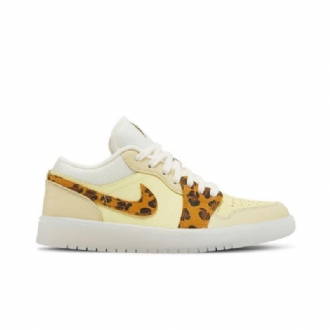 Dámské Boty Air Jordan 1 Low Žlutá Bílý Leopard