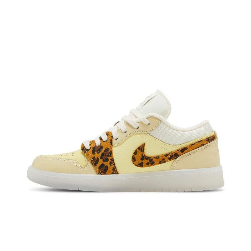 Dámské Boty Air Jordan 1 Low Žlutá Bílý Leopard