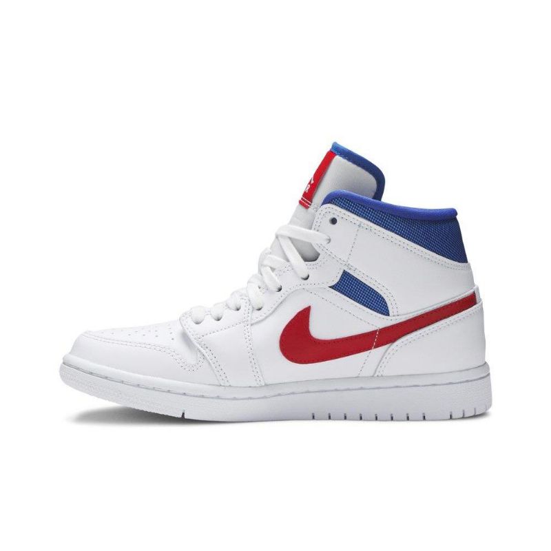 Dámské Boty Air Jordan 1 Mid Bílý Červené Modrý