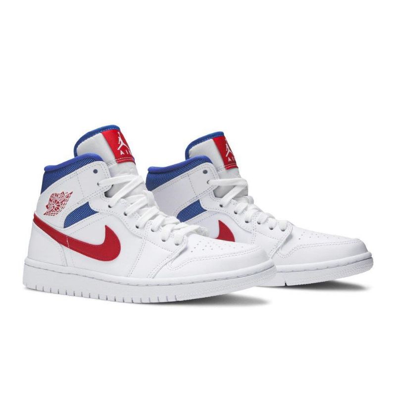 Dámské Boty Air Jordan 1 Mid Bílý Červené Modrý